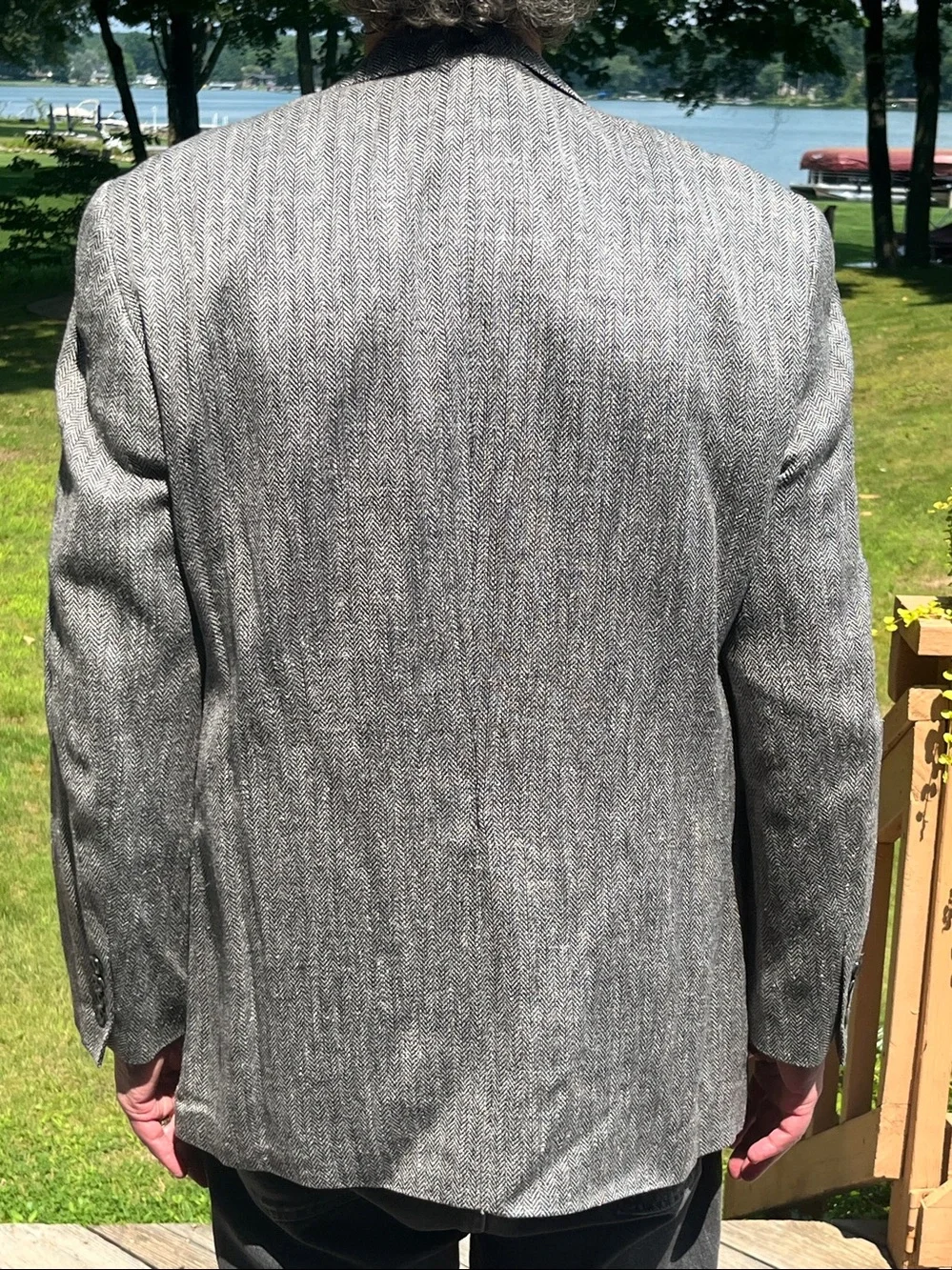 Stafford all silk herringbone pattern blazer 42R